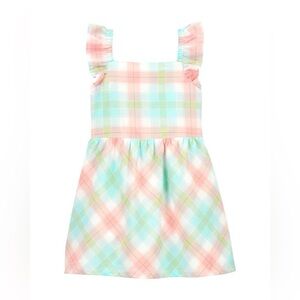 Toddler Plaid Flutter Dress Pastel Plaid Sleeveless Plaid Dress Size 24 months